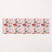 Tapis De Yoga Pagode Japonaise Koi rose rouge (Devant (Horizontal))