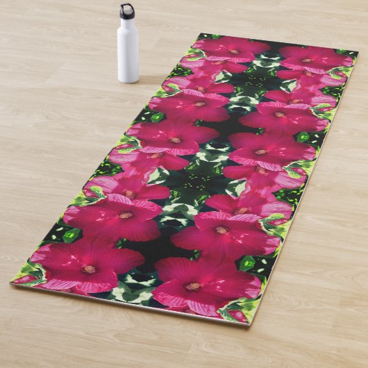 Tapis De Yoga Paire de fleurs rouge Hibiscus Fermer Abstrait (En situation)