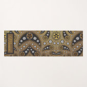 Tapis De Yoga Paisley céleste Floral Nom personnalisé (Devant (Horizontal))