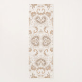 Tapis De Yoga Paisley en beige esthétique moderne Tan Brown (Dos)