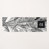 Tapis De Yoga Palm Tree Feuille noir blanc logo d'entreprise (Devant (Horizontal))