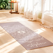 Tapis De Yoga Palm Tree Seashell Mandala Monogram Lavender Beach
