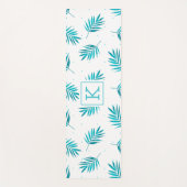 Tapis De Yoga Palm tropical turquoise feuille motif (Devant)