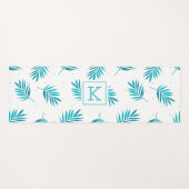 Tapis De Yoga Palm tropical turquoise feuille motif (Devant (Horizontal))