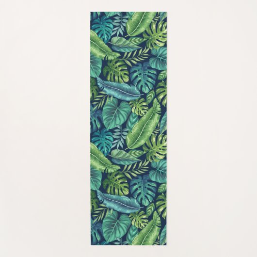 Tapis De Yoga Palm vert et Turquoise Tropical Banana Monstera Fe (Devant)