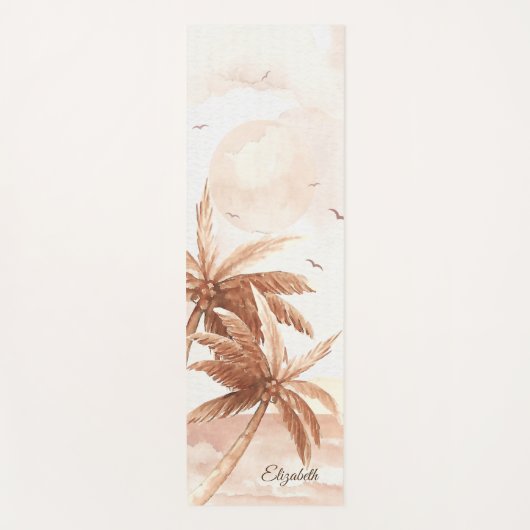 Tapis De Yoga Palmier Tropical Rustique (Devant)