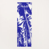 Tapis De Yoga Palmiers dans un design pointu bleu et blanc (Dos)