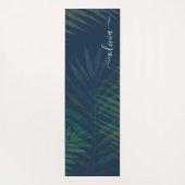 Tapis De Yoga Palmiers vert foncé motif feuille (Dos)