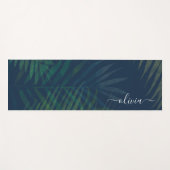 Tapis De Yoga Palmiers vert foncé motif feuille (Devant (Horizontal))