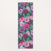 Tapis De Yoga Pansies colorées sur bleu vert foncé (Devant)