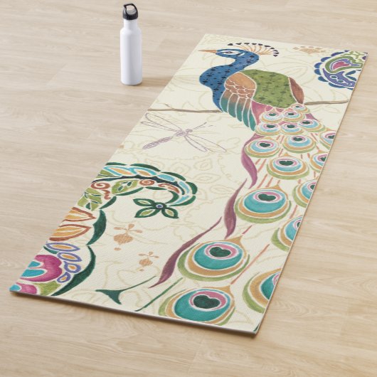 Tapis De Yoga Paon bleu majestueux (En situation)