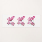 Tapis De Yoga Papillon à fleurs avec Sakura rose (Devant (Horizontal))