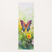 Tapis De Yoga Papillon Bleu Orange ailes (Devant)