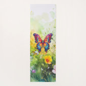 Tapis De Yoga Papillon Bleu Orange ailes (Dos)