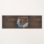 Tapis De Yoga Papillon bleu rustique Yoga Mat (Devant (Horizontal))