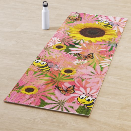 Tapis De Yoga Papillon de tournesol Bumblebee Yoga Mat (En situation)