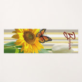 Tapis De Yoga Papillon de tournesol Tulipe blanche Yoga Mat (Devant (Horizontal))