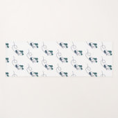 Tapis De Yoga Papillon en lineart vert (Devant (Horizontal))