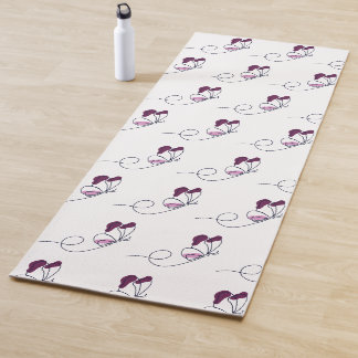 Tapis De Yoga Papillon en trait violet