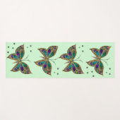 Tapis De Yoga Papillon Mosaïque Vert (Devant (Horizontal))