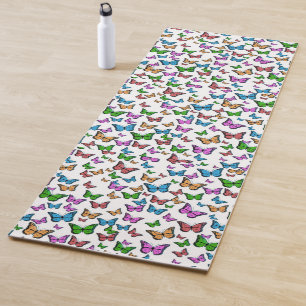 Tapis De Yoga Papillon papillon vintage Ancien art d'illustratio