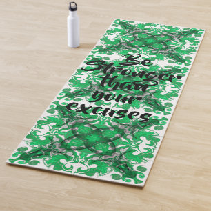 Tapis De Yoga papillon psychédélique Abstrait de mandala vert