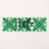 Tapis De Yoga Papillon psychédélique de mandala vert abstrait  (Devant (Horizontal))