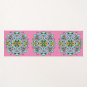 Tapis De Yoga Papillon rose et bleu Mandala (Devant (Horizontal))