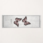Tapis De Yoga Papillon rose Floral Yoga Mat (Devant (Horizontal))