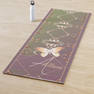 Tapis De Yoga Papillon rose Monogramme Yoga Mat