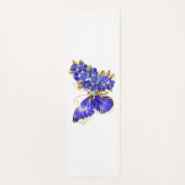 Tapis De Yoga Papillon saphir à fleurs (Devant)