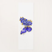 Tapis De Yoga Papillon saphir à fleurs (Dos)