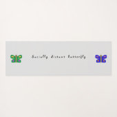 Tapis de yoga papillon socialement distant (Dos (Horizontal))