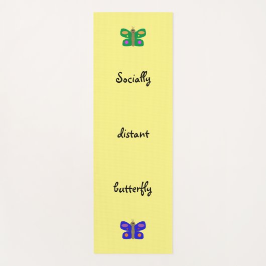 Tapis de yoga papillon socialement distant (Devant)