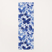 Tapis De Yoga Papillons Aquarelle Bleu (Devant)