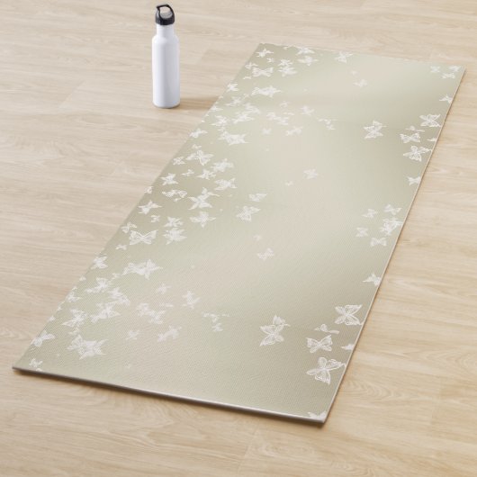 Tapis De Yoga Papillons blancs (En situation)
