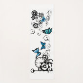 Tapis De Yoga Papillons bleu Tribal Steampunk (Devant)