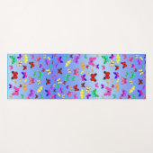 Tapis De Yoga Papillons bleus (Devant (Horizontal))