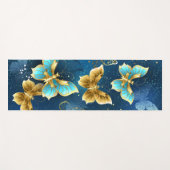 Tapis De Yoga Papillons d'or (Devant (Horizontal))