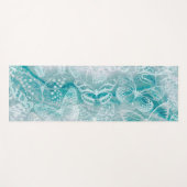 Tapis De Yoga Papillons en marbre vert de mer (Devant (Horizontal))