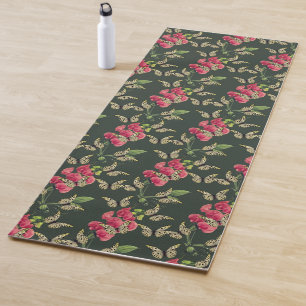 Tapis De Yoga Papillons Et Vert Fleur De Pois Doux