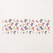 Tapis De Yoga Papillons Rose Violet (Devant (Horizontal))