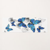 Tapis De Yoga Papillons volants bleus Morpho (Dos (Horizontal))