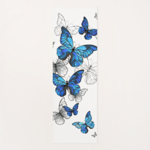 Tapis De Yoga Papillons volants bleus Morpho