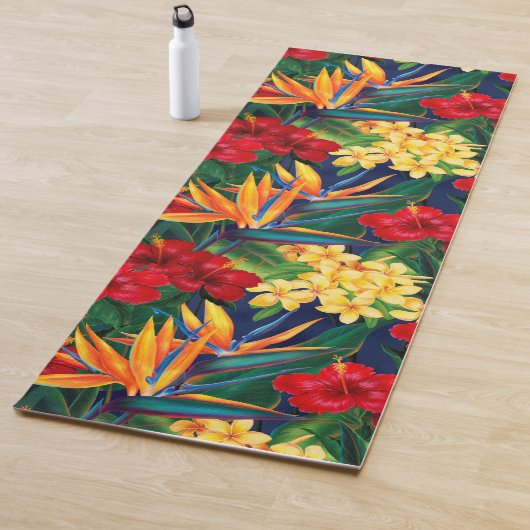 Tapis De Yoga Paradis tropical Floral hawaïen (En situation)