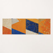 Tapis De Yoga Paralellogramme à crème bleue orange (Devant (Horizontal))