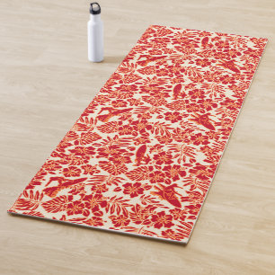 Tapis De Yoga Pareau Hawaïen Surf Hibiscus Surf - Rouge