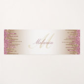 Tapis De Yoga parties scintillant à goutte d'or violet de monogr (Devant (Horizontal))