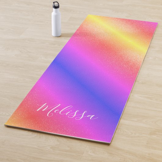 Tapis De Yoga Parties scintillant arc-en-ciel personnalisée (En situation)