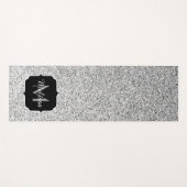 Tapis De Yoga Parties scintillant argent scintille Monogram (Devant (Horizontal))